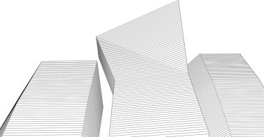 mimari soyut biçimler, 3d vektör illüstrasyonu