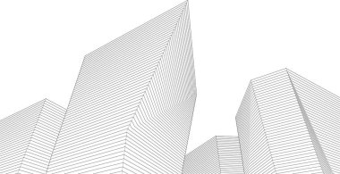 mimari soyut biçimler, 3d vektör illüstrasyonu