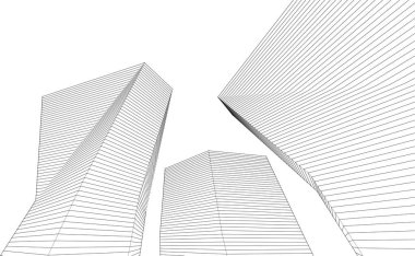 mimari soyut biçimler, 3d vektör illüstrasyonu