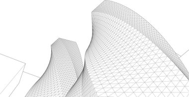 mimari soyut biçimler, 3d vektör illüstrasyonu