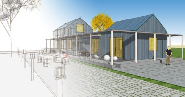 Konut planı, 3D illüstrasyon