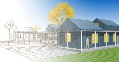 Konut planı, 3D illüstrasyon