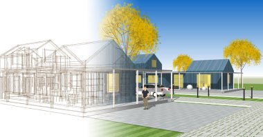 Konut planı, 3D illüstrasyon