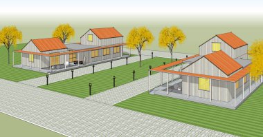 Konut planı, 3D illüstrasyon