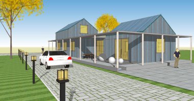 Konut planı, 3D illüstrasyon