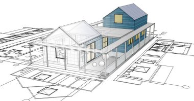 Konut planı, 3D illüstrasyon
