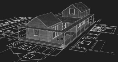 Konut planı, 3D illüstrasyon