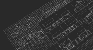 ev mimarisi proje taslağı, 3D illüstrasyon