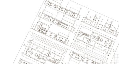 ev mimarisi proje taslağı, 3D illüstrasyon