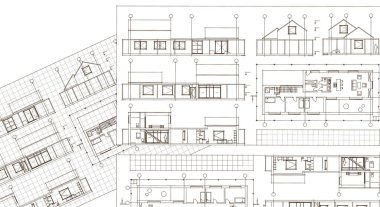 ev mimarisi proje taslağı, 3D illüstrasyon