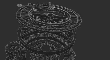 saat grafik sembolü, 3d illüstrasyon