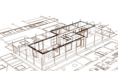 Konut planı, 3D illüstrasyon