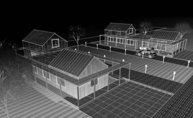 Konut planı, 3D illüstrasyon