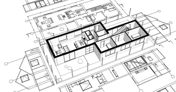 Konut planı, 3D illüstrasyon