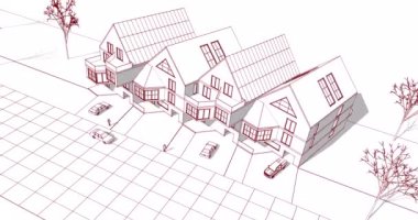 Modern mimari şehir konağı 3D görüntüleme