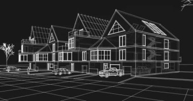 Modern mimari şehir konağı 3D görüntüleme