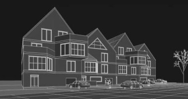 Modern mimari şehir konağı 3D görüntüleme