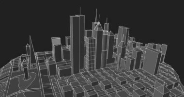 şehir modern mimarisi 3D görüntüleme
