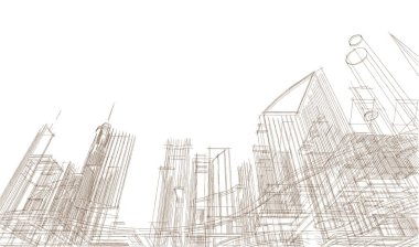 modern city panorama, 3d illustration