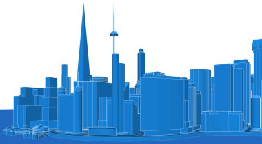 modern city panorama, 3d illustration