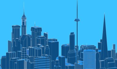 modern city panorama, 3d illustration
