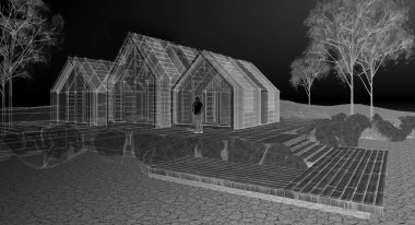 Modern apartman 3D illüstrasyon