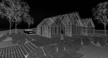 Modern apartman 3D illüstrasyon