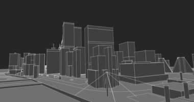 Metropolis şehir manzarası 3D görüntüleme 