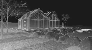 Modern apartman 3D illüstrasyon