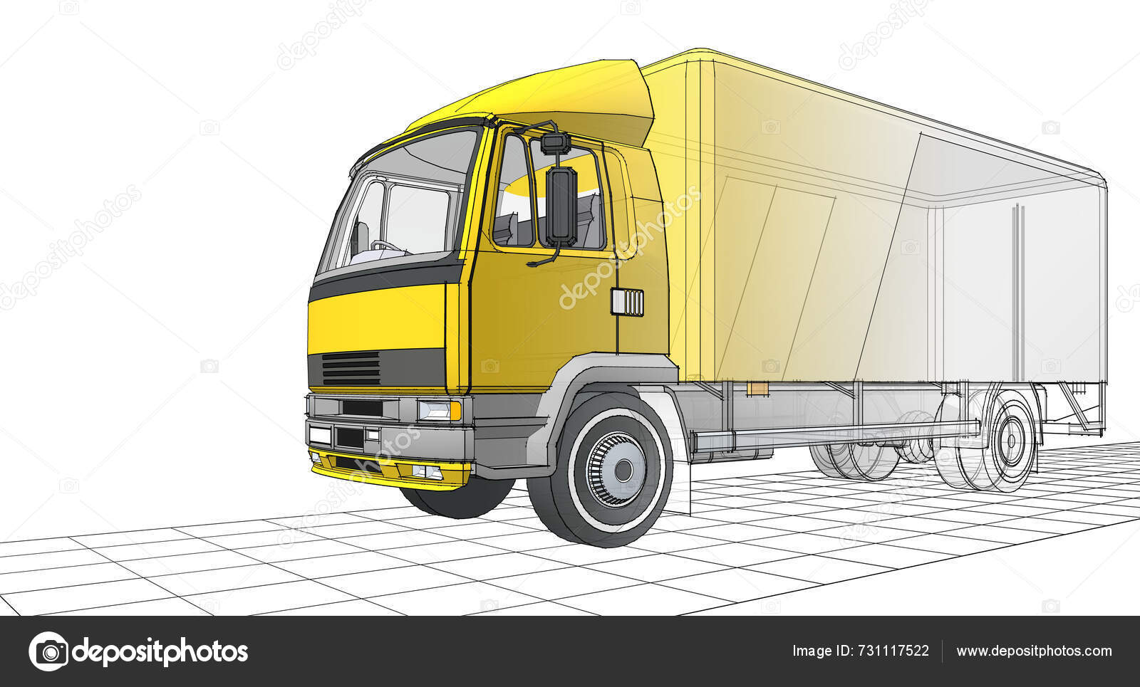 Transport Truck Sketch Illustration — Stock Photo © SAdesign #731117522