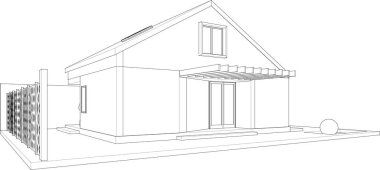 ev mimarisi tasarımı 3d illüstrasyon