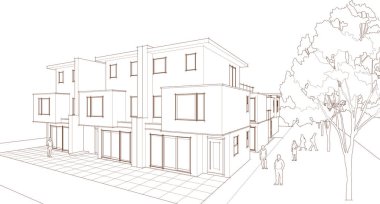 ev mimari tasarımı 3d illüstrasyon