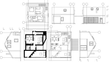 ev mimari tasarımı 3d illüstrasyon