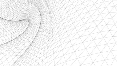 soyut geometri dalgalı yüzey 3 boyutlu illüstrasyon