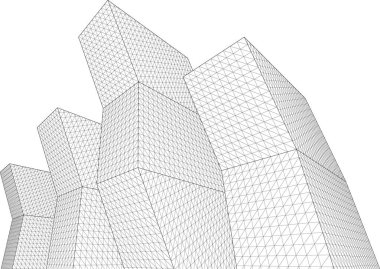 Mimari sanat konseptinde soyut çizgiler, minimum geometrik şekiller.