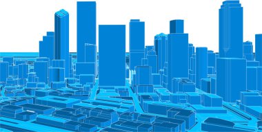 Şehrin 3 boyutlu silüeti