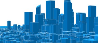 Şehir mimarisi ve binalarının 3 boyutlu çizimi