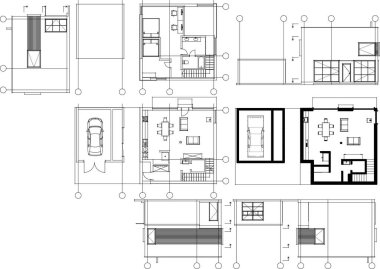 mimari plan, çizim, vektör illüstrasyonu