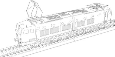 Beyaz arkaplanda 3 boyutlu tren oluşturma