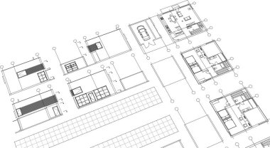 ev konsepti çizimi 3 boyutlu illüstrasyon.