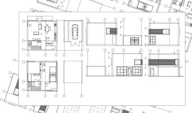 ev planı 3D görüntüleme, kablo - çerçeve arkaplan