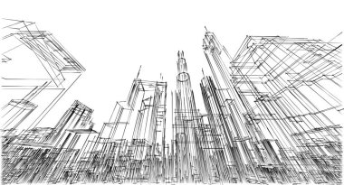 soyut mimari duvar kağıdı tasarımı, dijital konsept arkaplan