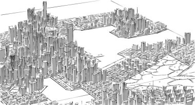 Binalar şehri, mimari çizimler