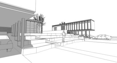 soyut mimari 3d oluşturma