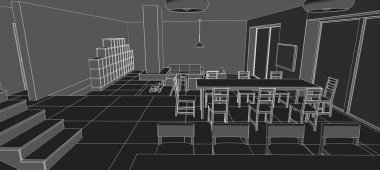 iç tasarım görselleştirme 3D çizim, çizim