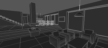 3D mimari proje, dijital duvar kağıdı