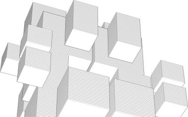 Mimari sanat konseptinde soyut çizgiler, minimum geometrik şekiller.