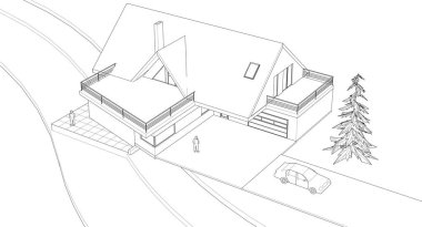 3 boyutlu konforlu bir bina. Garajı ve garajı satılık büyük bir ev..