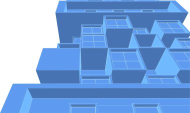 3d mimari sanat, vektör illüstrasyonu