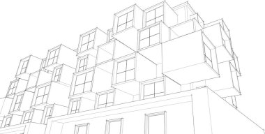 ev konsepti çizimi 3 boyutlu illüstrasyon